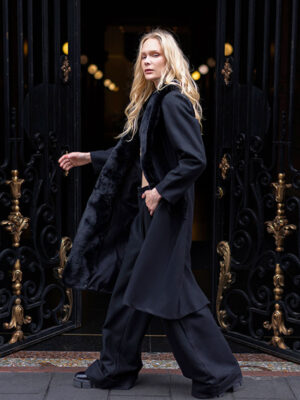 Abrigo Maxi con peluche en solapa